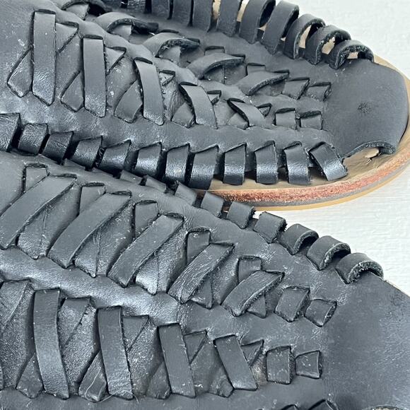 Nisolo Black Woven Leather Huarache Sandals Men\'s 10.5 Handmade Slip-On main image 14